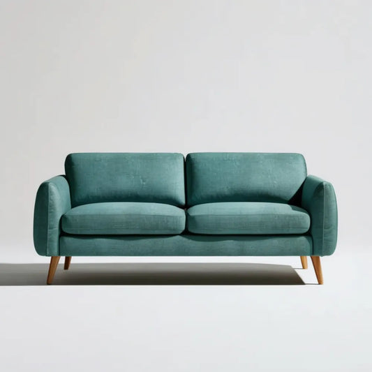 Dwuosobowa sofa z aksamitną tapicerką w kolorze morskiej zieleni, 170 x 85 x 82 cm