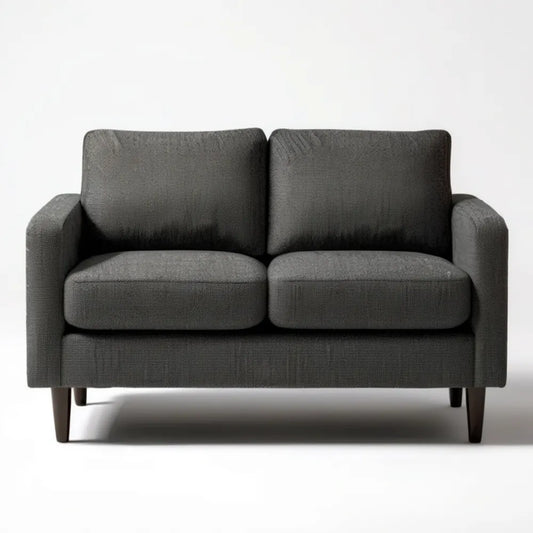 Dwuosobowa kanapa z tkaniny poliestrowej, ciemnoszara, 150 x 85 x 83 cm