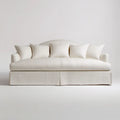 Kremowa sofa trzyosobowa z pokryciem poliestrowym, 220 × 95 × 85 cm