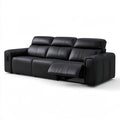 Czarna sofa 3-osobowa z elektryczną funkcją relaks, 210 x 95 x 102 cm