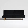 Czarna sofa dwuosobowa z drewnianymi nogami 180 x 83 x 80 cm