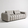 Trzyosobowa sofa tapicerowana jasnoszara 220 x 95 x 78 cm