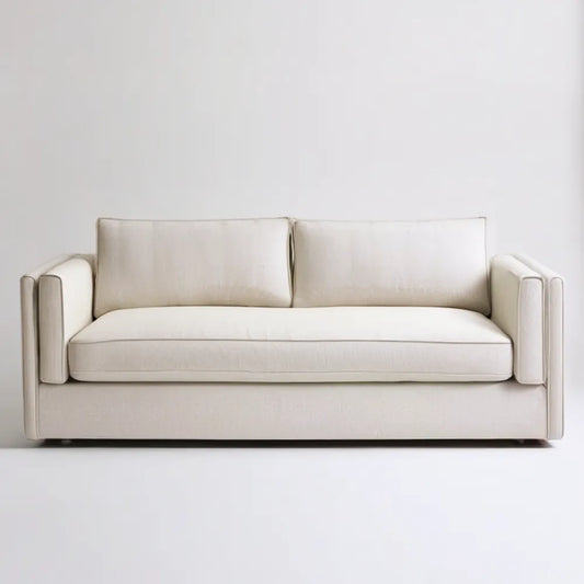 Kremowa sofa dwuosobowa z tapicerką poliestrową, 180 x 90 x 80 cm