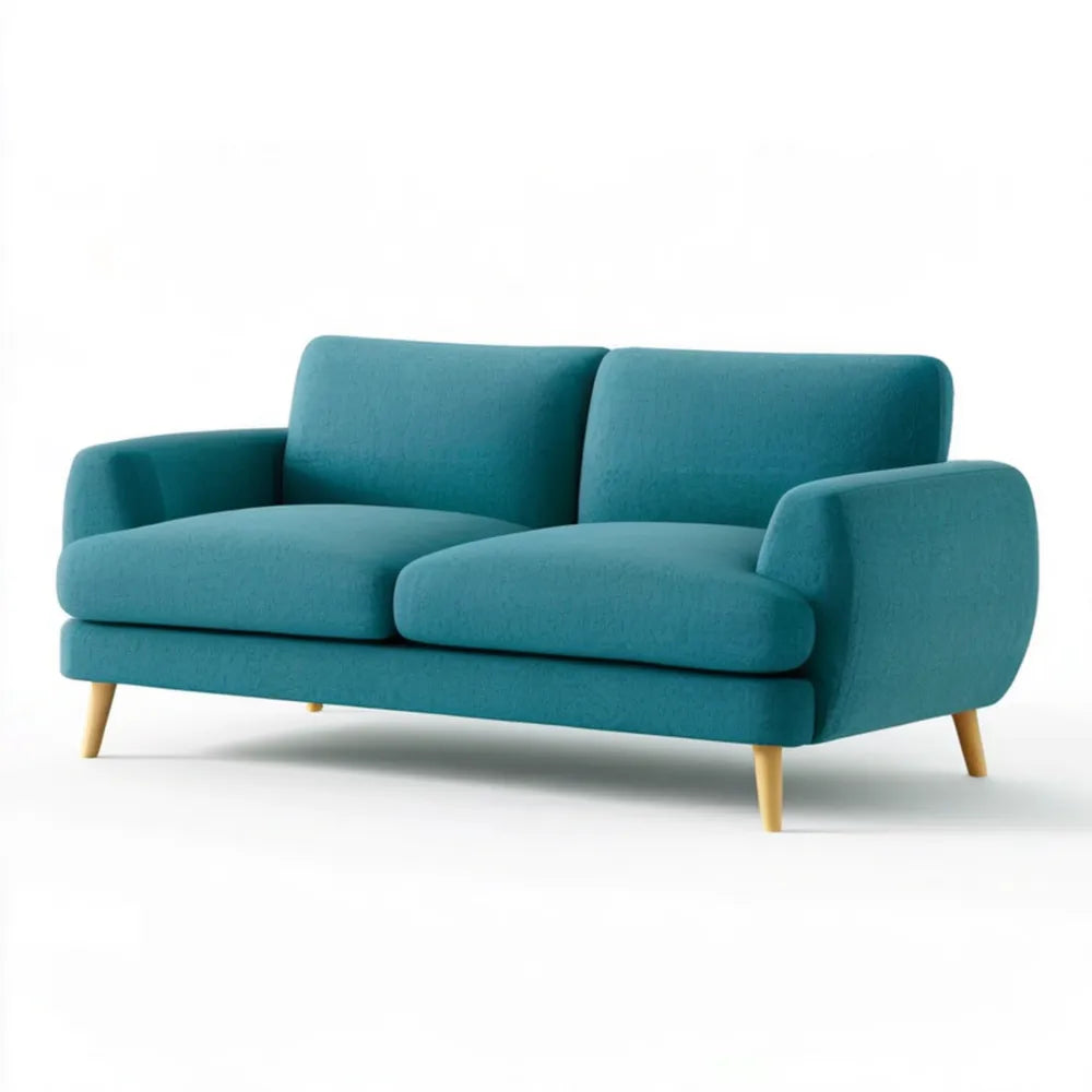 Turkusowa sofa 2-osobowa z tapicerką poliestrową 160 x 82 x 84 cm