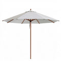 Ośmiokątny parasol ogrodowy ecru z drewnianym masztem, Ø 270 cm, wysokość 250 cm