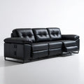 Czarna sofa 3-osobowa z 2 elektrycznymi funkcjami relaks, PVC, 220 x 98 x 102 cm
