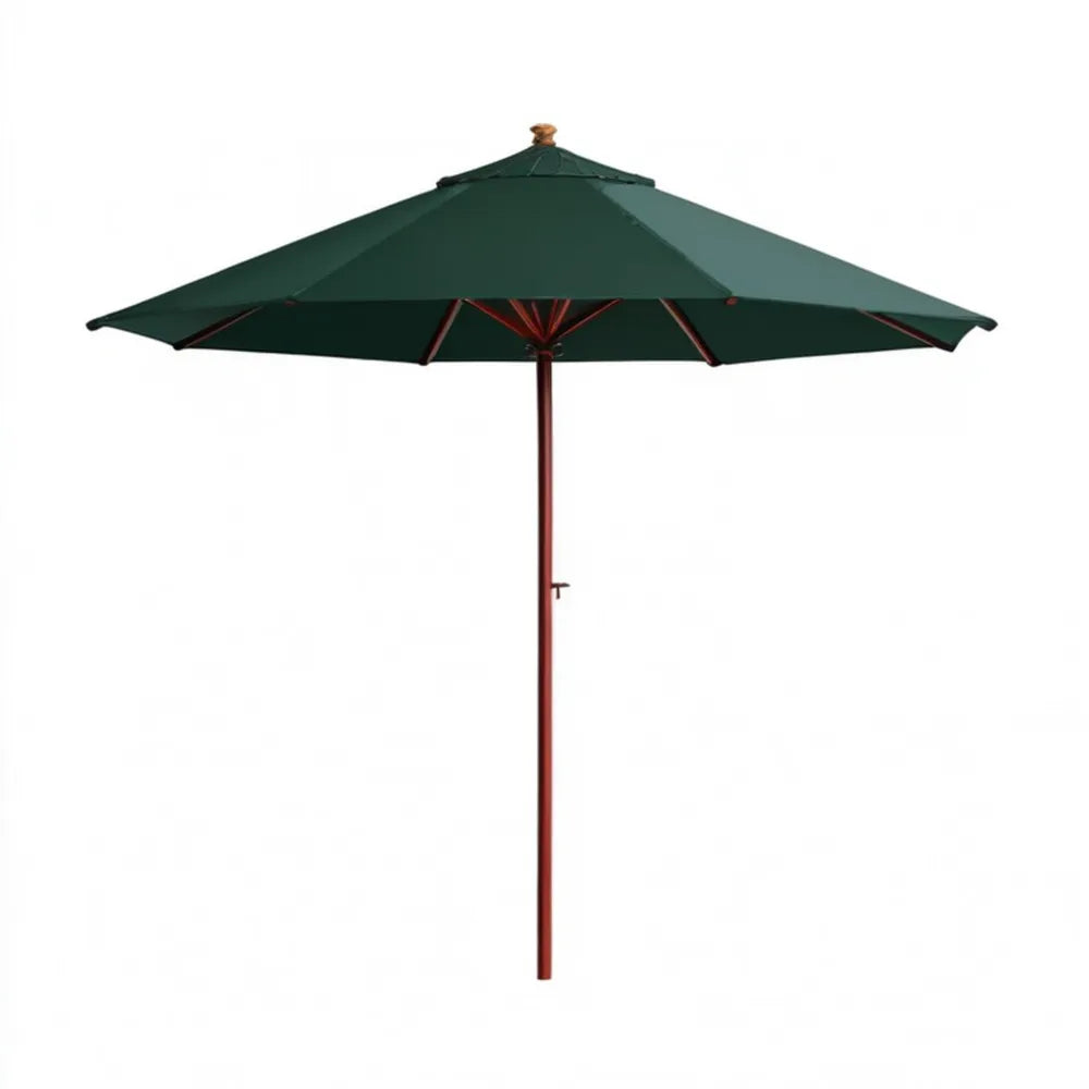 Ośmiokątny parasol ogrodowy ciemnozielony/brązowy, Ø 270 cm, wysokość 250 cm, drewniany maszt