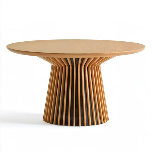 Okrągły stolik kawowy z fornirowanego MDF, dąb naturalny/czarny, Ø 80 cm, wys. 45 cm