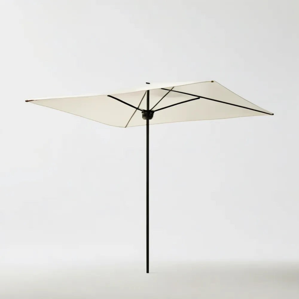 Kremowo-czarny kwadratowy parasol ogrodowy 270 x 270 cm, wysokość 250 cm