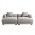 Sofa dwuosobowa bouclé jasnoszara 220 × 95 × 85 cm