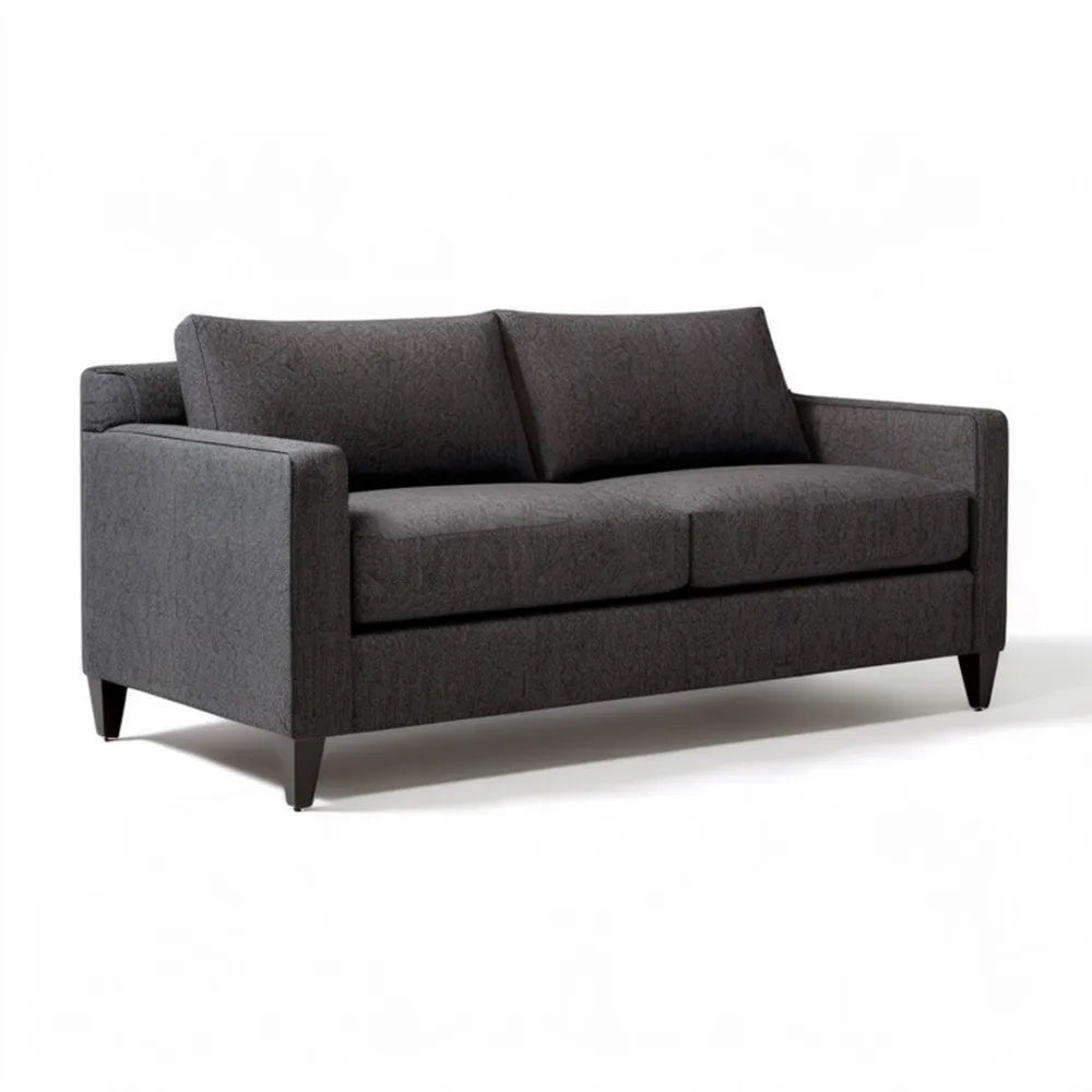 Dwuosobowa sofa ciemnoszara z czarnymi nogami, 180 x 85 x 82 cm