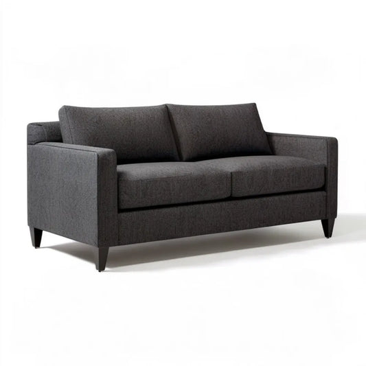 Dwuosobowa sofa ciemnoszara z czarnymi nogami, 180 x 85 x 82 cm