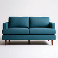 Turkusowa sofa dwuosobowa 160 x 85 x 82 cm z drewnianymi nogami